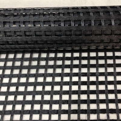 Черная земная стеклоткань Geogrid сетки стабилизации для мостовой цемента