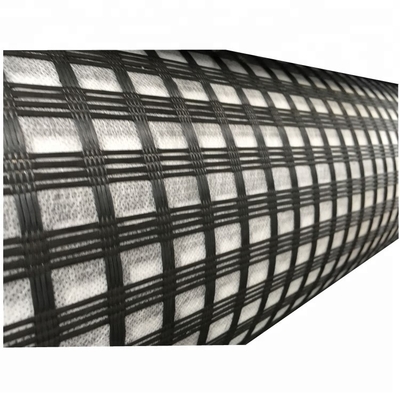 Черная связанная ткань 25KN 50KN 100KN Geogrid стеклоткани для дороги подпорной стенки